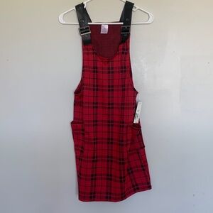 Black-Red Plaid Overall-type Dress ♥️